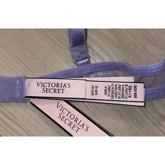 Victorias Secret Push Up Bra Lace Padded UW Womens 32A Purple New Nwt - Picture 6 of 6